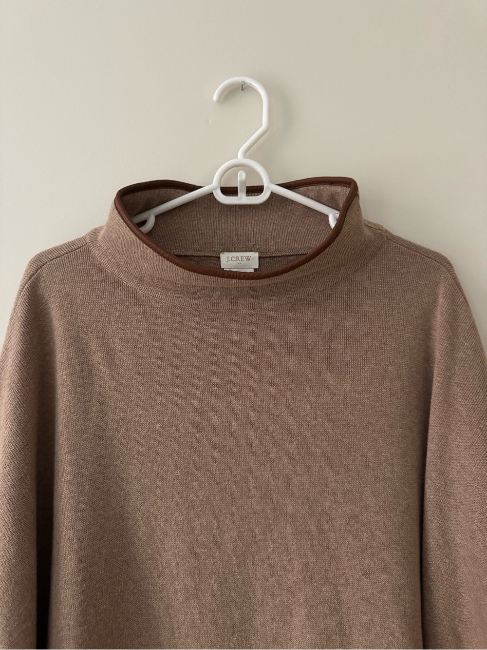 NWT J CREW Faux Leather Trimmed Poncho - Picture 3 of 9